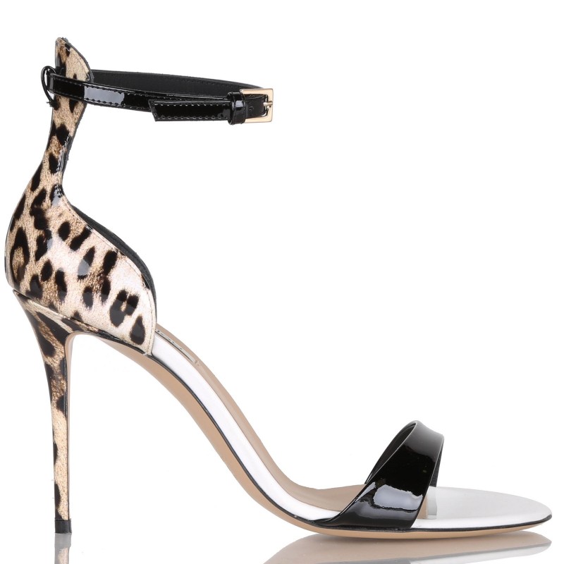 Sandalo in vernice con dettagli in stampa animalier Ninalilou