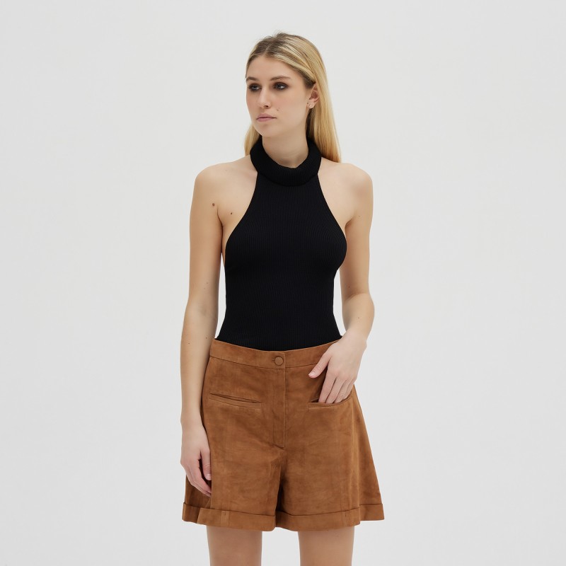Top in maglia nastro al collo Federica Tosi