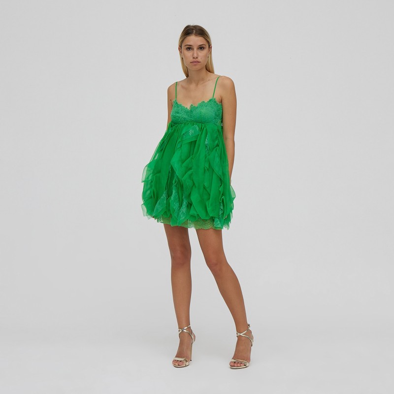 Abito corto in pizzo e tulle Ermanno Scervino