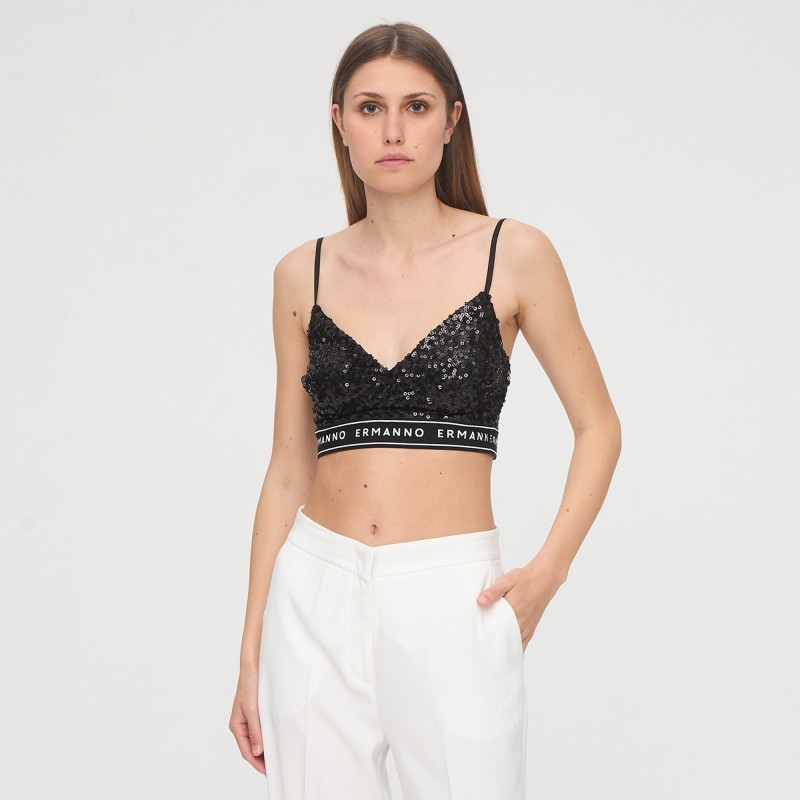 Crop top in paillettes Ermanno Scervino