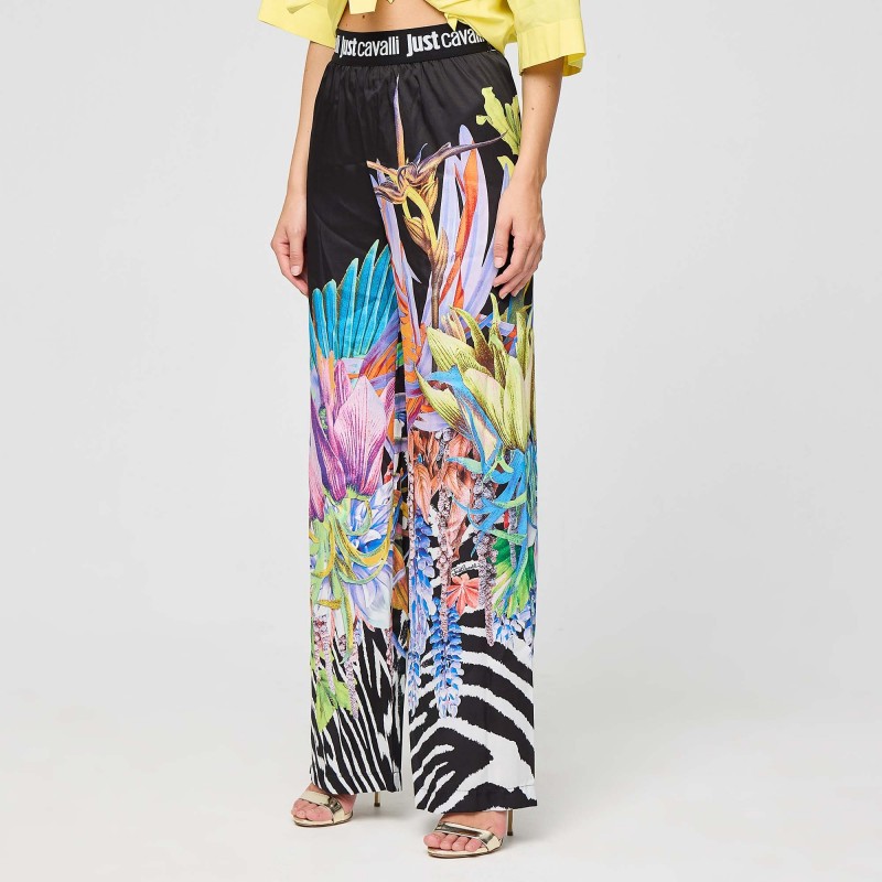Pantalone a palazzo con fantasia jungle Just Cavalli