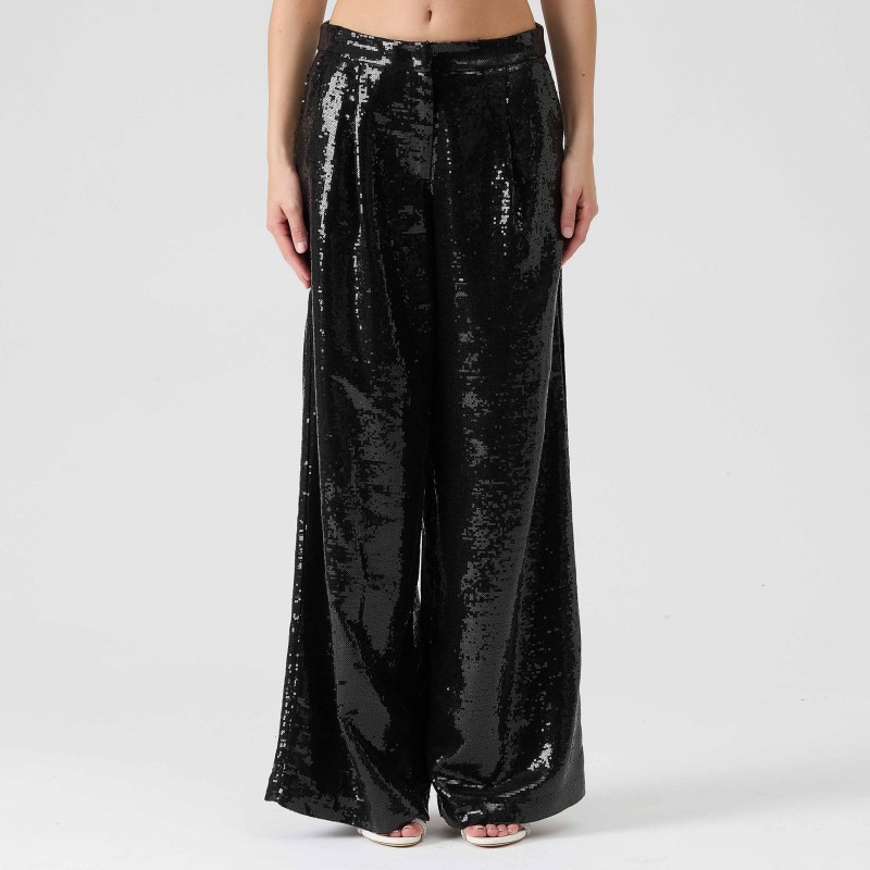 Pantalone largo paillettes Federica Tosi