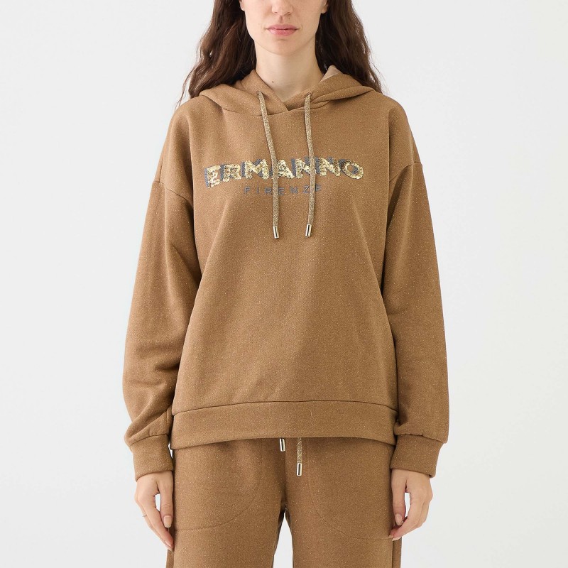 Felpa con logo in paillettes Ermanno Scervino