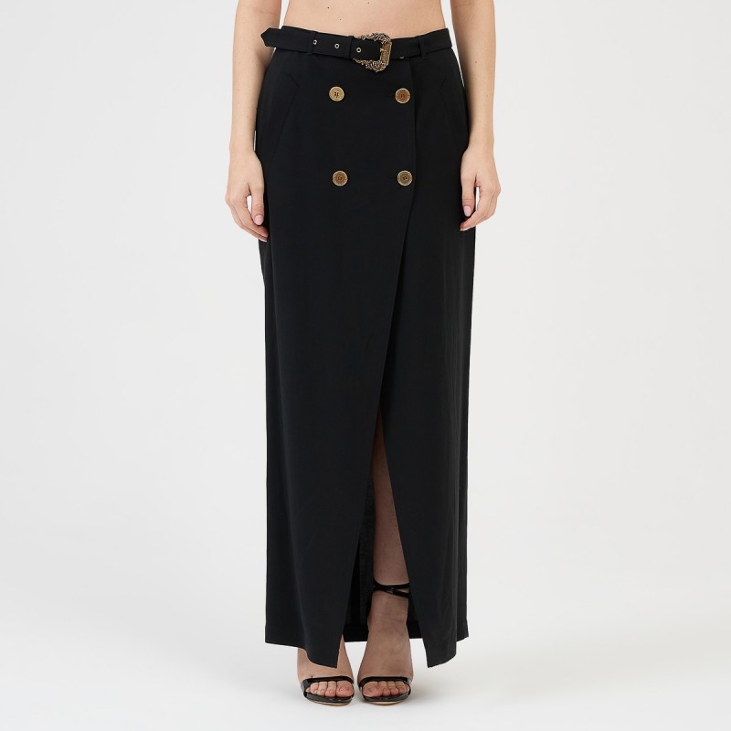 Gonna lunga con fibbia logata Versace Jeans Couture