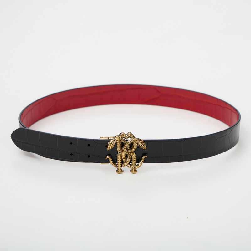 Cintura double face con logo Roberto Cavalli