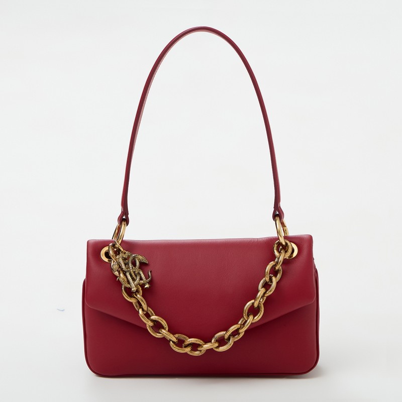 Clutch bag con logo in metallo Roberto Cavalli