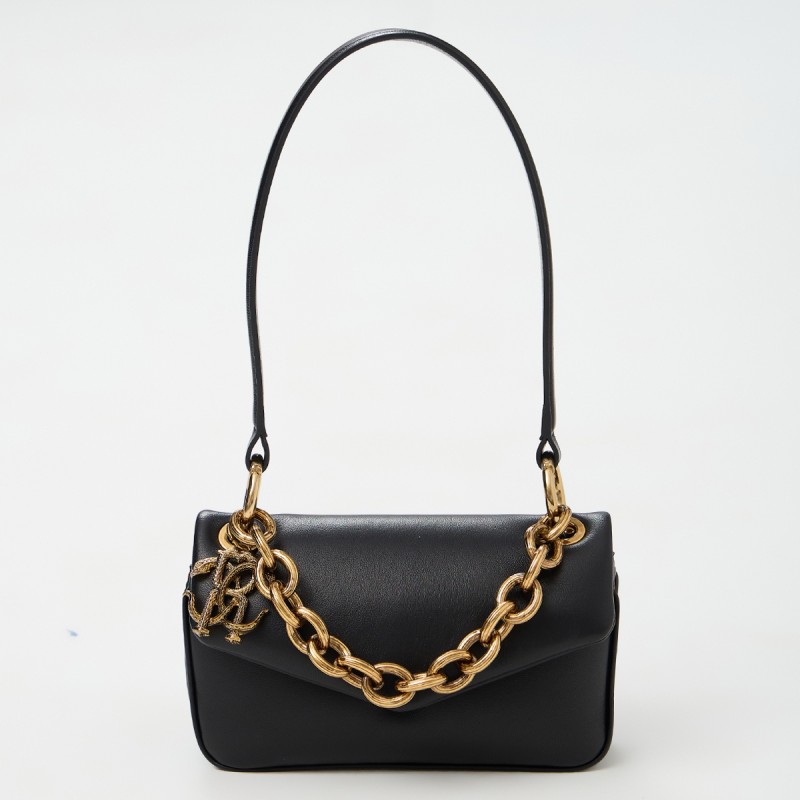 Clutch bag con logo in metallo Roberto Cavalli
