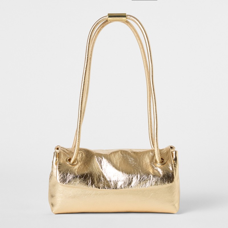 Tracolla mini in pelle dorata Trussardi
