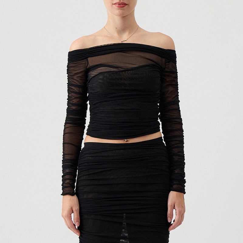 Maglia tulle spalle scoperte Federica Tosi