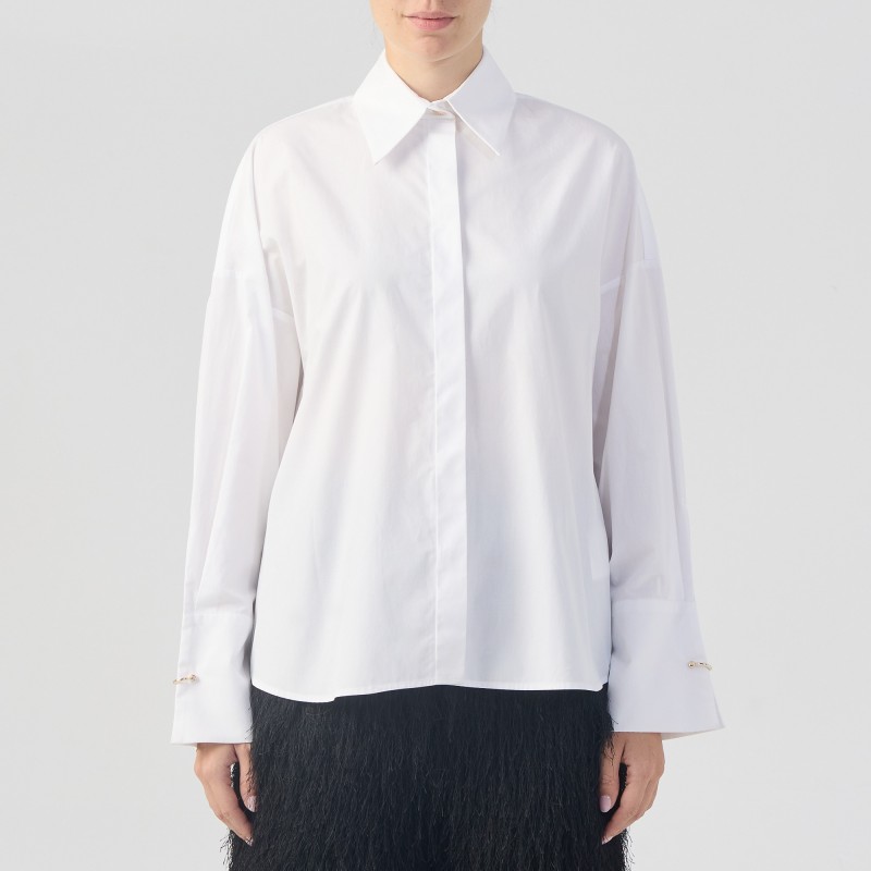 Camicia bianca con gemelli logo Just Cavalli