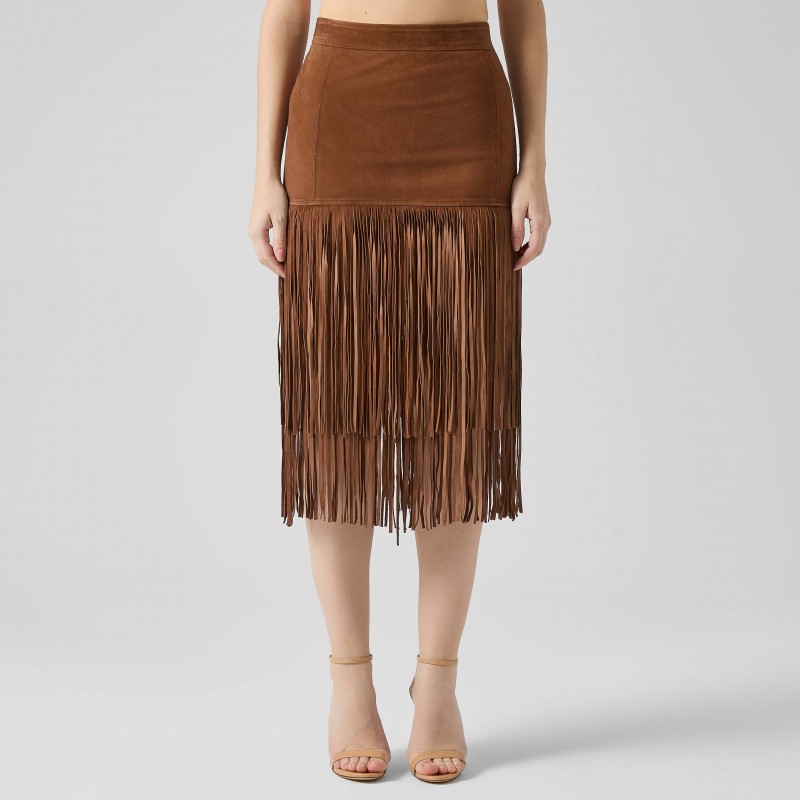 Gonna suede con frange Ermanno Scervino