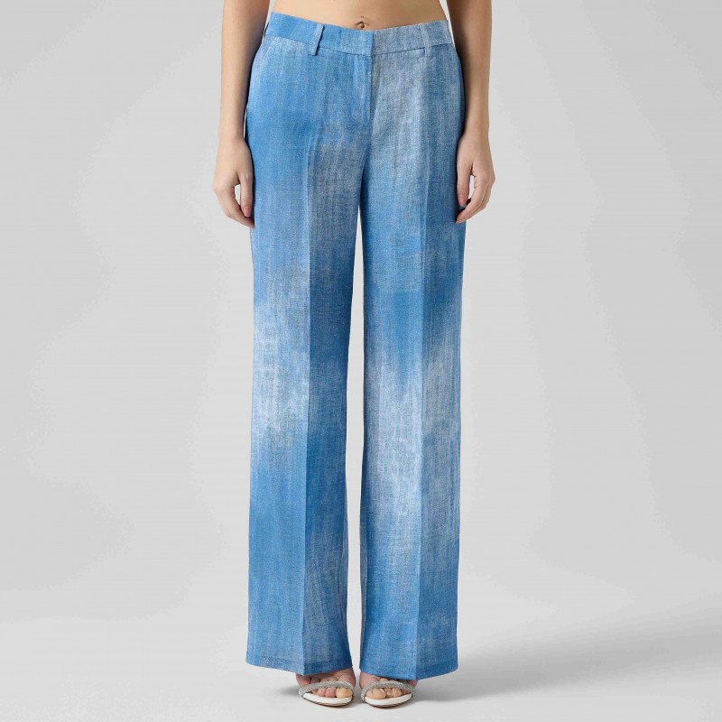 Pantalone largo in denim leggero Ermanno Scervino