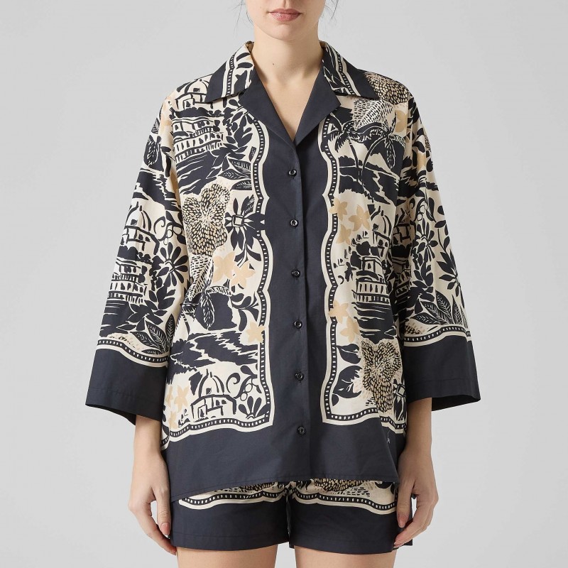 Camicia in cotone fantasia esotica Ermanno Scervino
