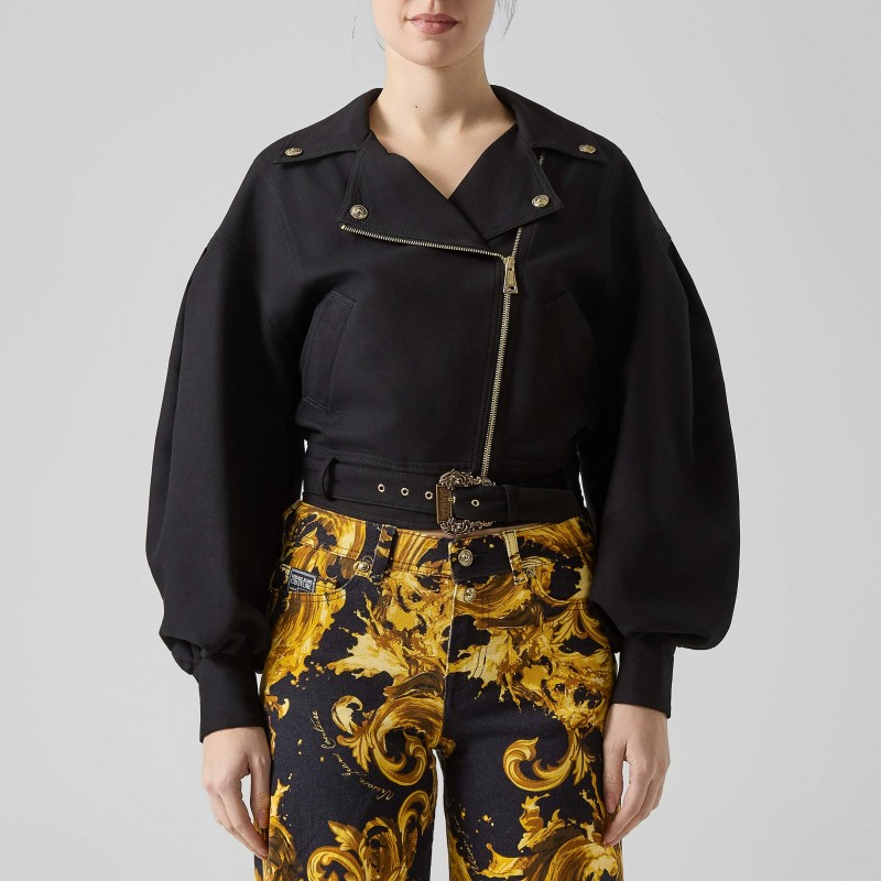 Giacchetto corto in lino e viscosa Versace Jeans Couture