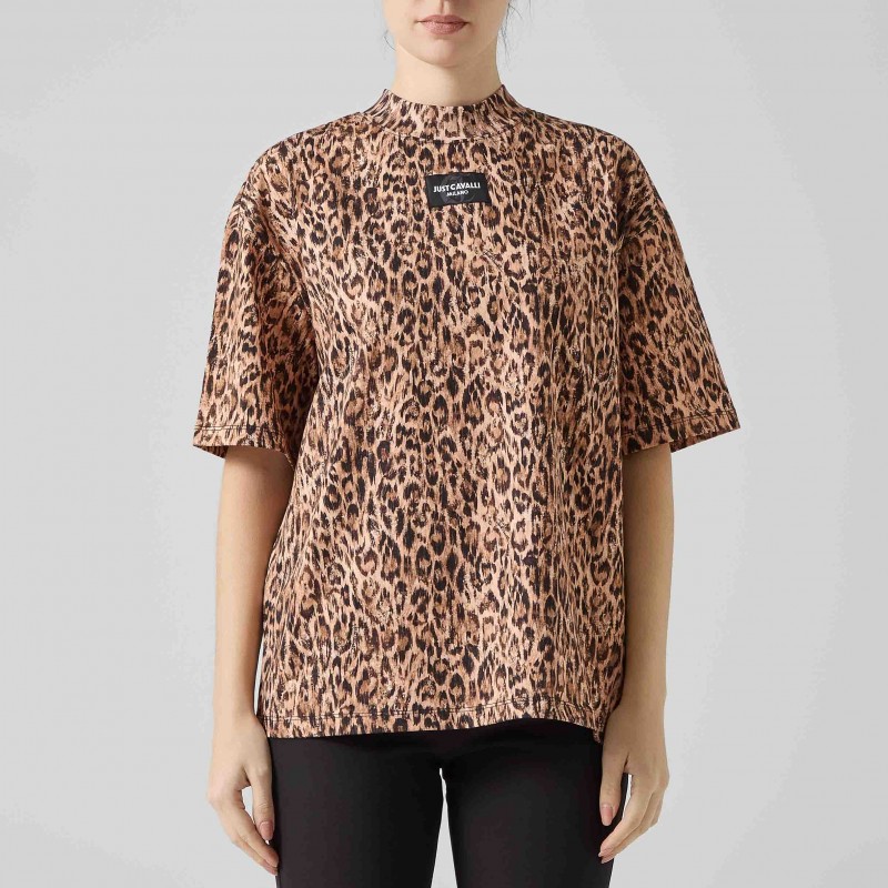 T-shirt stampa leopardo Just Cavalli