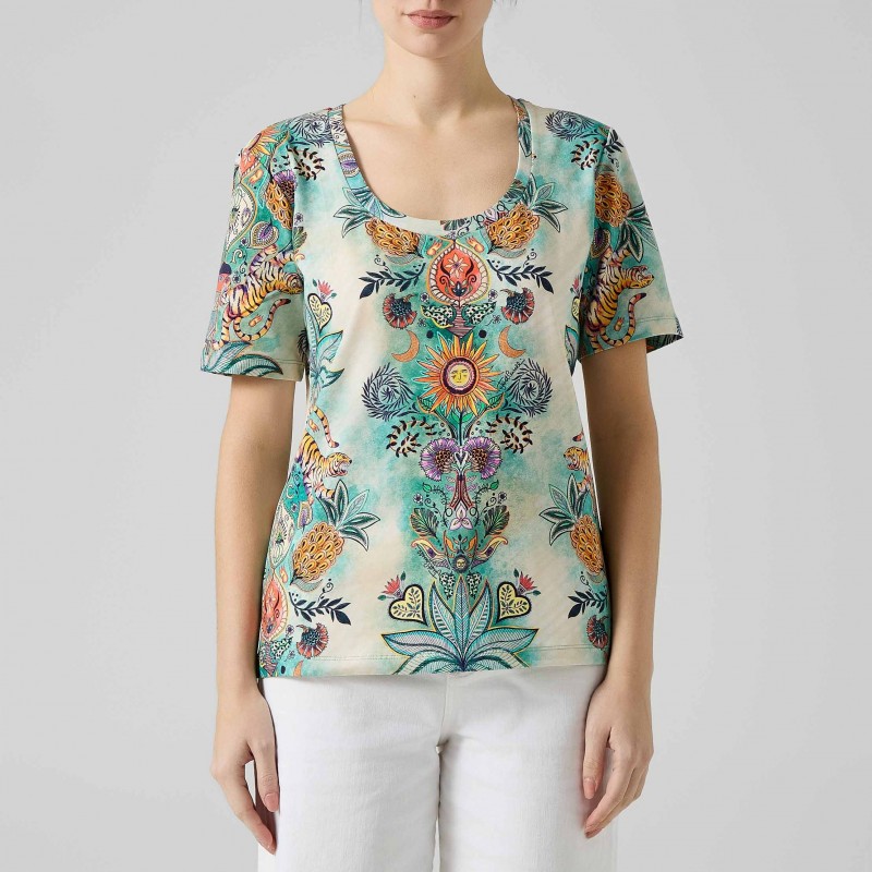 T-shirt stampa tropicale Just Cavalli