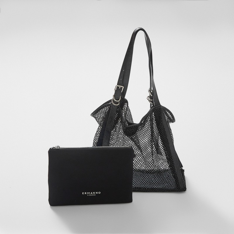 Tote bag in rete con cristalli Ermanno Scervino